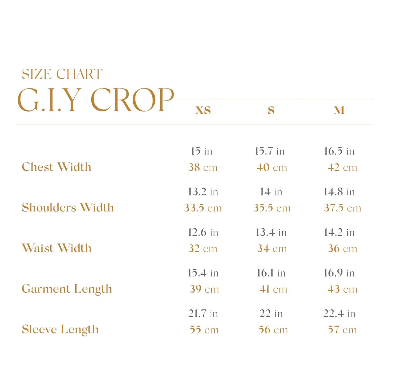 I am gia size guide